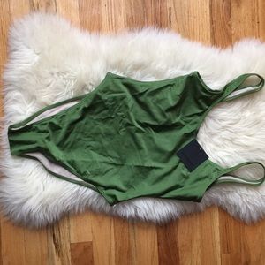 High Cut Low Back One Piece Swimwear Bathing Suit